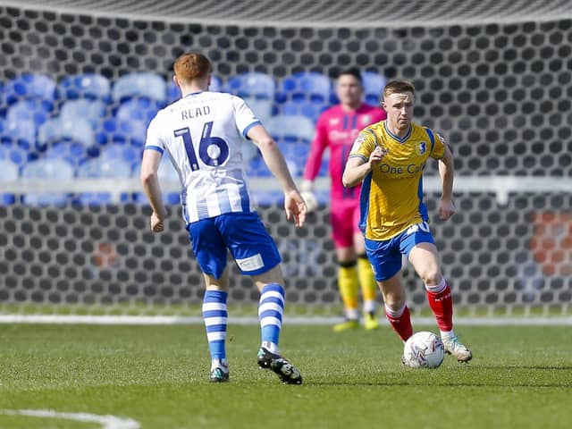 Action during the Sky Bet League 2 match against Colchester Utd at the One Call Stadium, 23 March 2024, Photo credit Chris & Jeanette Holloway / The Bigger Picture.media