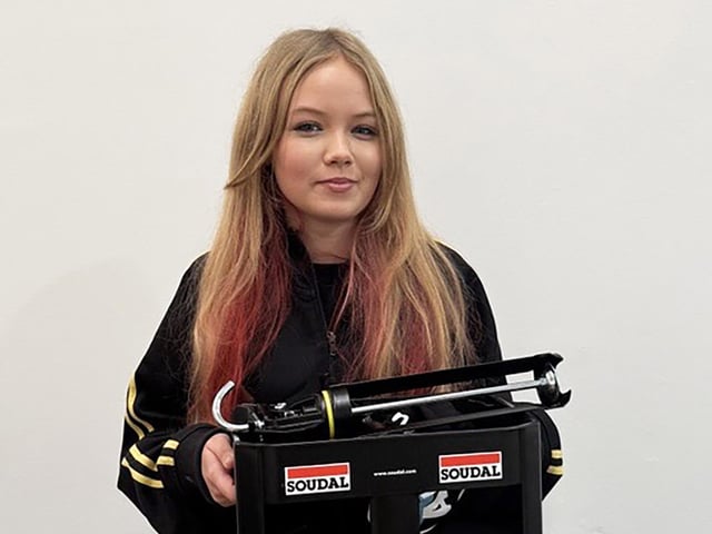 Site joinery student Billie Mills won tools on the day