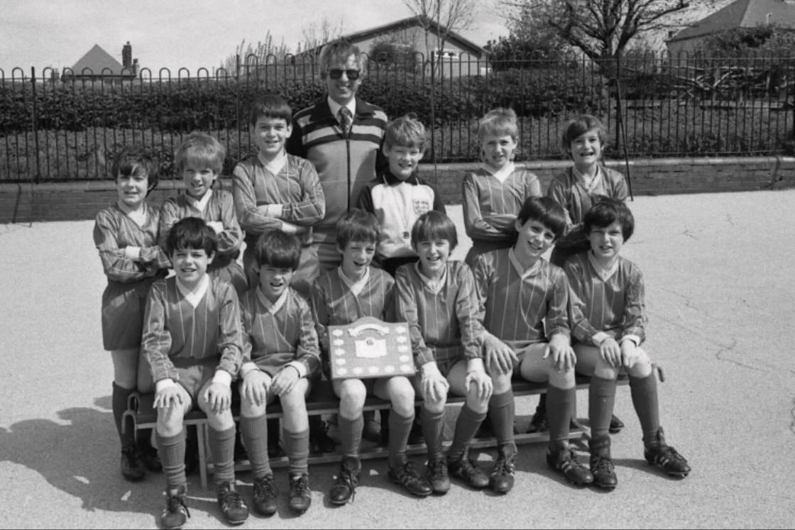 The football team at Kingsway School in Kirkby in 1986.