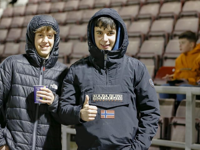 Mansfield Town fans at Northampton Town last night.