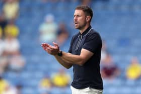 Aaron Ramsey, the Oxford United manager looks on during the pre-season friendly match between Oxford United and Ipswich Town at the Kassam Stadium on August 01, 2026 in Oxford, England. (Photo by David Rogers/Getty Images)