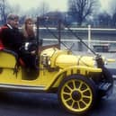 Bessie, the quirky car that appeared in several episodes of 'Dr Who' from 1970 to 1993. Here it is being driven by Jon Pertwee, the third doctor.