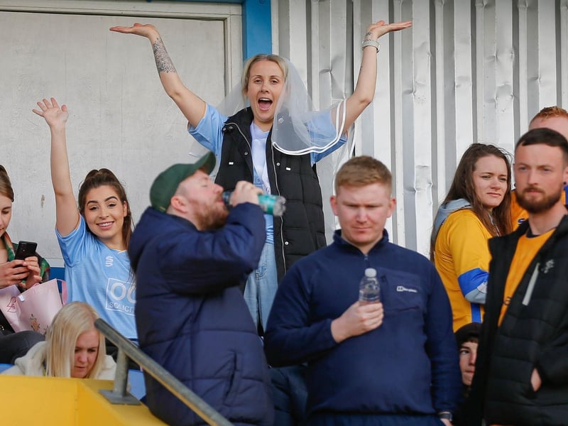 Mansfield Town fans at the last home game of the season.