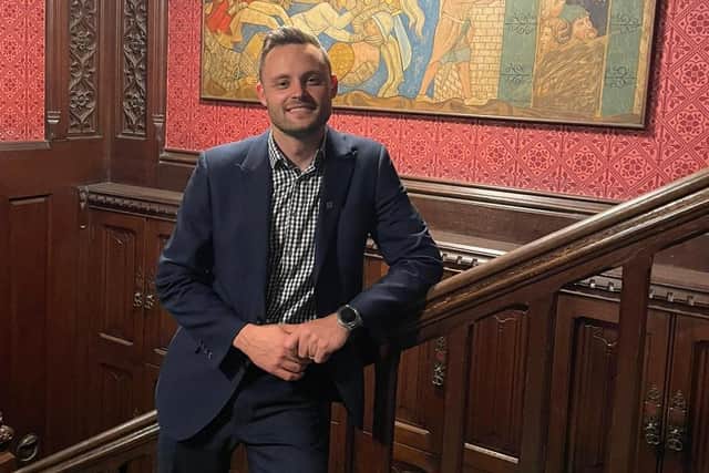 Coun Ben Bradley in Parliament.