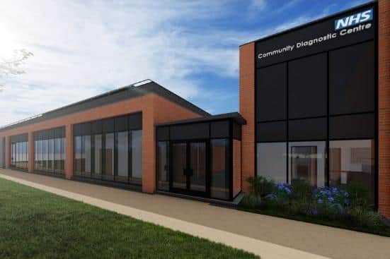 A computer-generated image of how the new Community Diagnostics Centre (CDC) will look in Mansfield. (PHOTO BY: Sherwood Forest Hospitals NHS Foundation Trust)