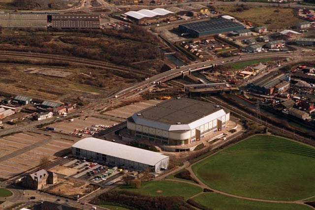 A shot from the sky of Sheffield Arena in 1997