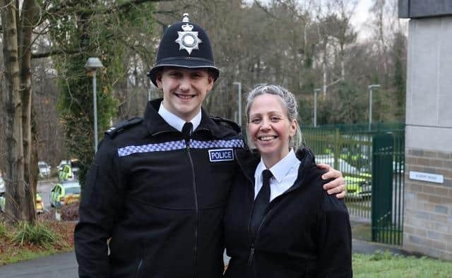 PC Charlie Bone and his mother PC Victoria Bone