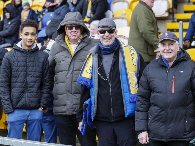 Mansfield Town fans ahead of kick-off on Saturday