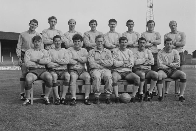 Mansfield Town pose for a team picture on 27th August 1968. This was Mansfield Town's 32nd season in the Football League and 8th in the Third Division. They finished 15th with 43 points.