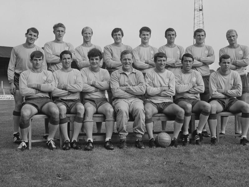 Mansfield Town pose for a team picture on 27th August 1968. This was Mansfield Town's 32nd season in the Football League and 8th in the Third Division. They finished 15th with 43 points.