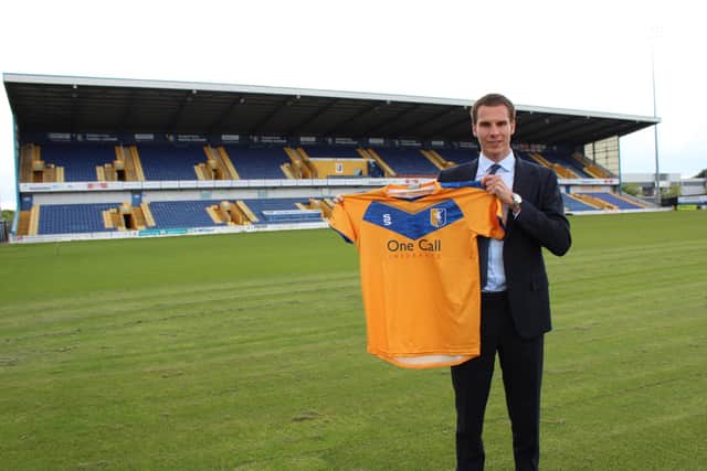 David Sharpe pictured at the One Call Stadium. Photo: Mansfield Town