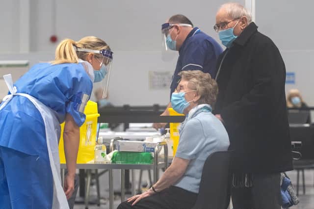 Nurses oversee the Covid-19 vaccination centre at the former Wickes store in Mansfield during January when the town was worst hit by excess deaths during the pandemic.