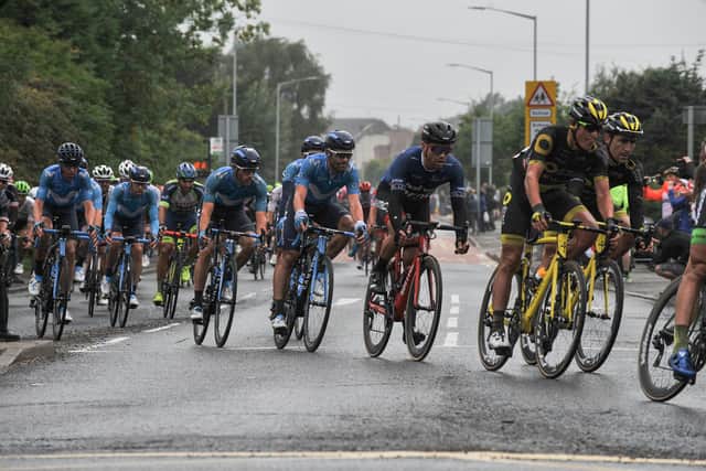 Riders head through Annesley during the 2018 Tour of Britain.