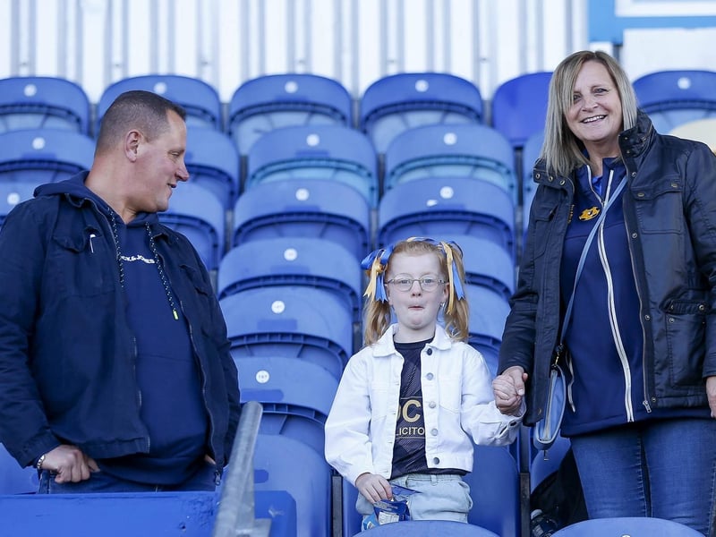 Mansfield Town fans ahead of the win over Grimsby Town on 8th Aug 2023.