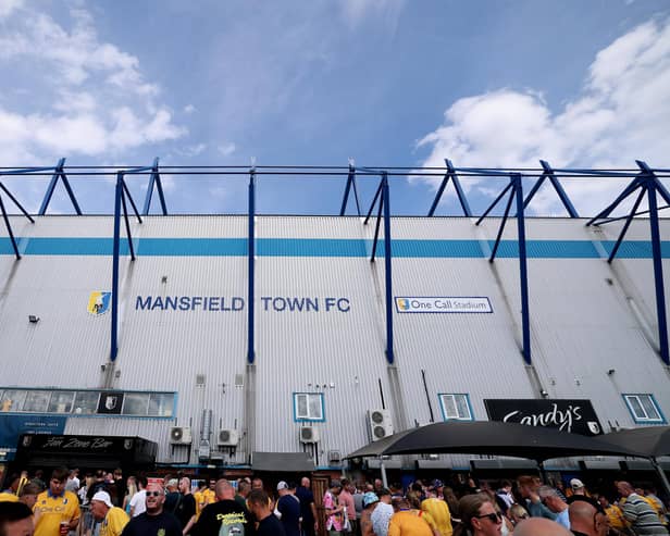 Supporters gather prior to the Carabao Cup first round match between Mansfield Town and Sheffield United at One Call Stadium on August 09, 2026 in Mansfield, England. (Photo by David Rogers/Getty Images)