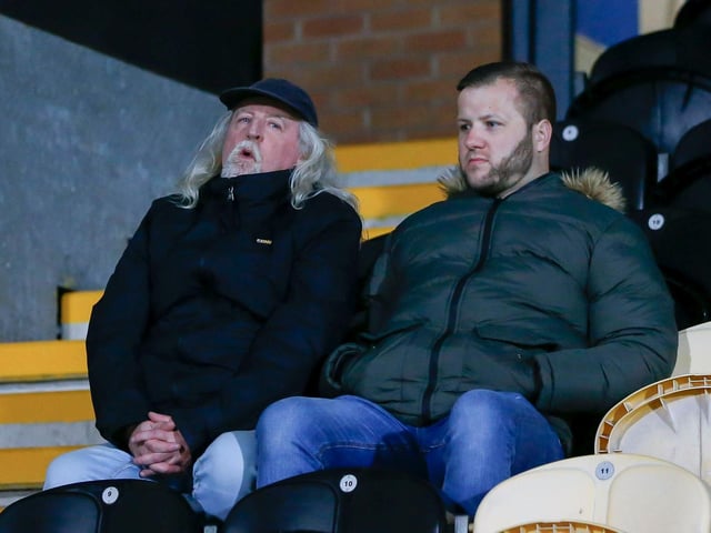 Some of the Mansfield Town fans who headed to Burton for the EFL Trophy defeat.