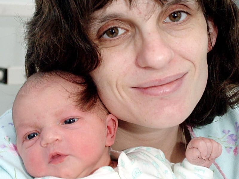 Lynn Boneham of Mansfield with her new year baby Megan Boneham in 2007.
