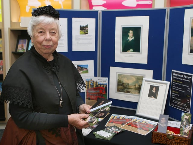 Carol Gatford from Newstead Abbey was dressed in period costume to talk about the house's links with Lord Byron.
