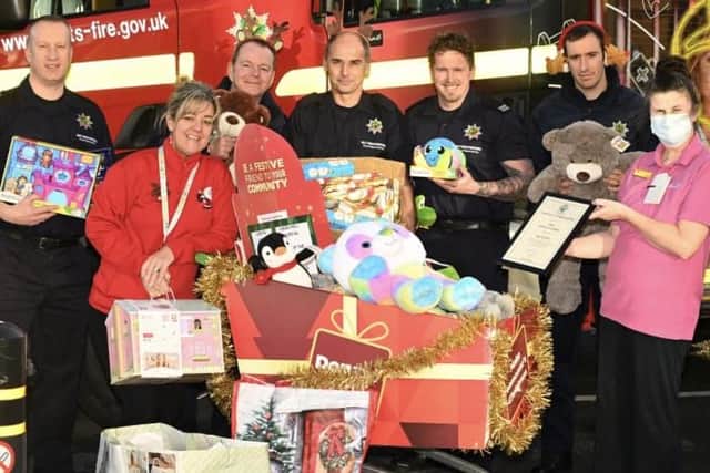 Ashfield Fire Station delivered gifts to King's Mill Hospital.