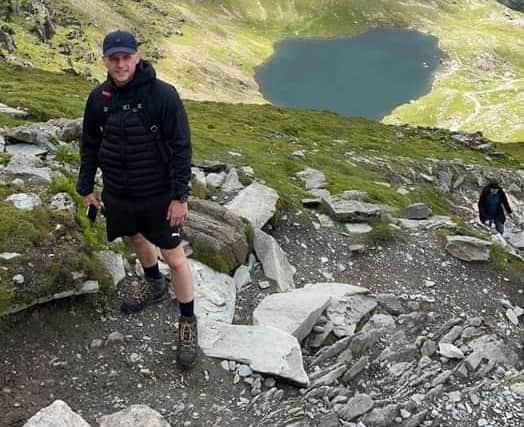 Tom Chantry, aged 27, pictured on his fundraising trek.