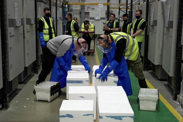 Alloga UK employees working with the chilled vaccines