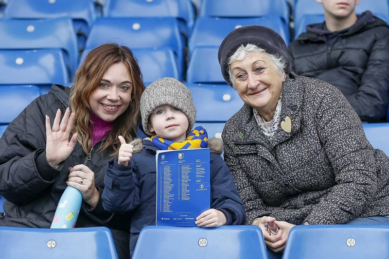 Stags fans during the Emirates FA Cup Second Round match against Sheffield Wednesday at Hillsborough, 26 Nov 2022.