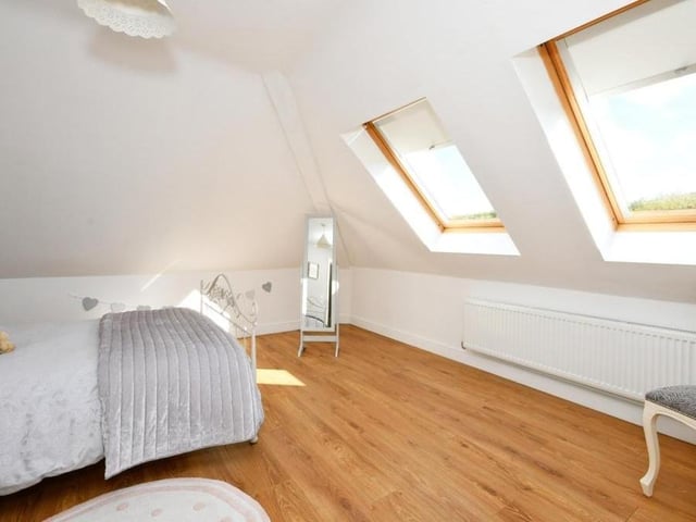 Brightness radiates from this double bedroom on the first floor of the Northfield Avenue bungalow.