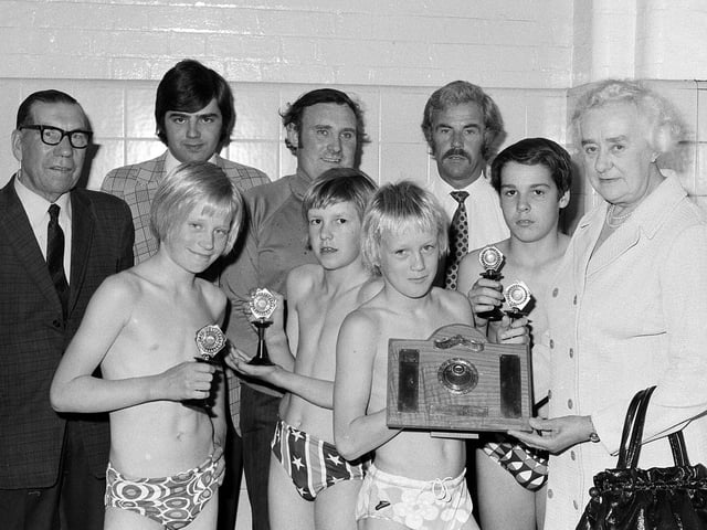 This picture is taken at a Mansfield Swimming Club presentation in 1974.
