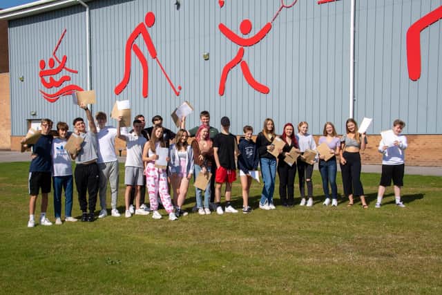 Samworth students celebrating their results.
Pictured on the right is Eleanor Jones.