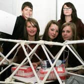 Pupils from Kimberley School are pictured with their winning bridge design.