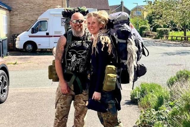 Dave and Jacquelyn are heading to Mansfield and Warsop on their epic walk north. Photo: Submitted