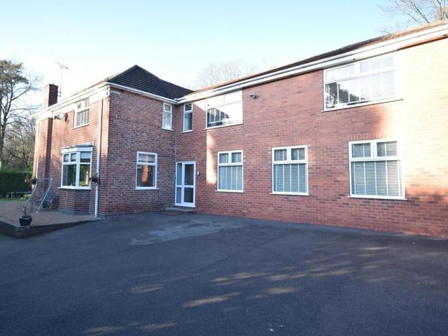 This third view of the Nottingham Road property underlines how imposing it is. It also shows the area of the building that has been enlarged and could, if necessary, be used as an annexe.