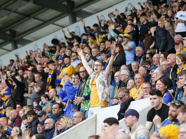 Mansfield Town fans who made the final day of the season trip to Colchester United.