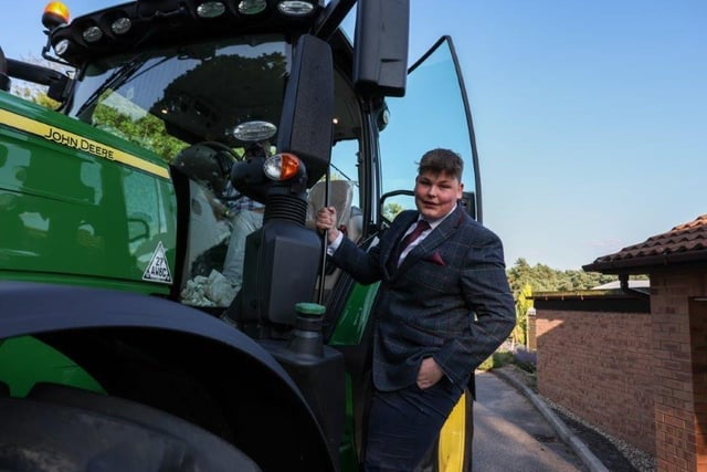Students at Garibaldi School's prom pulled out all the stops with their entrances - one even arrived on a tractor!