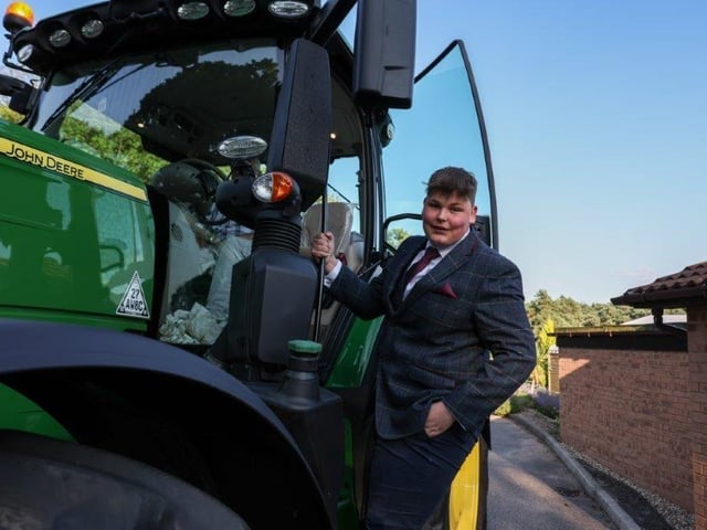 Students at Garibaldi School's prom pulled out all the stops with their entrances - one even arrived on a tractor!