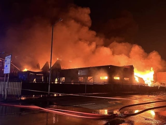The intensity of the blaze can be clearly seen.