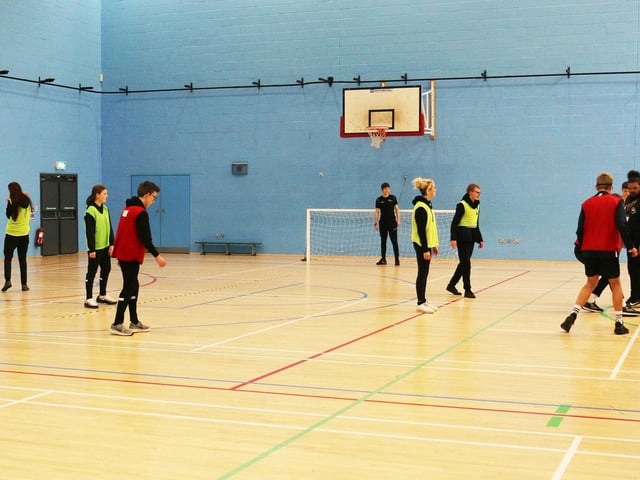 Basketball and football skills were built on in the college's sports hall.