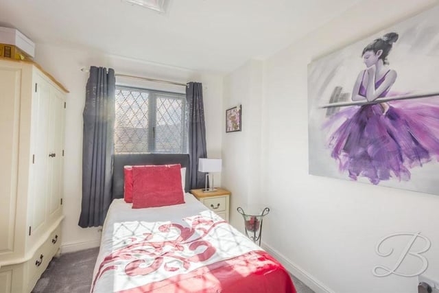 The final bedroom displays its own individual character. It benefits from fitted wardrobes, a carpeted floor, central heating radiator and window to the front of the property.