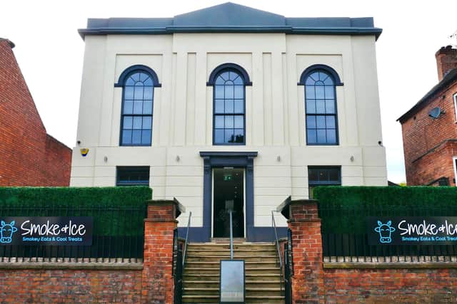 The impressive exterior of the Smoke And Ice restaurant in Edwinstowe.
