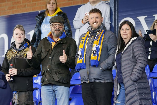 Mansfield Town fans ahead of kick-off at Stockport County.