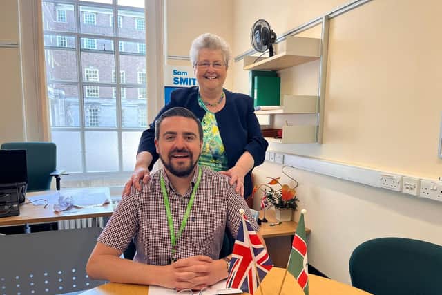 Cllr Sam Smith alongside newly appointed Shadow Cabinet Member for Children and Families and Education and SEND, Cllr Sue Saddington.