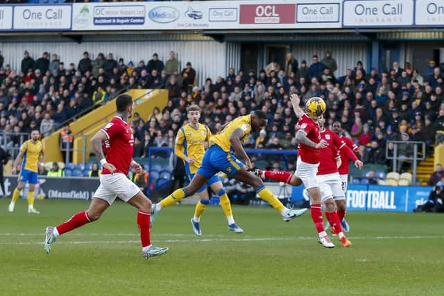 Action during the Sky Bet League 2 match against Crewe Alexandra at the One Call Stadium, 06 Jan 2024, Photo credit Chris & Jeanette Holloway / The Bigger Picture.media