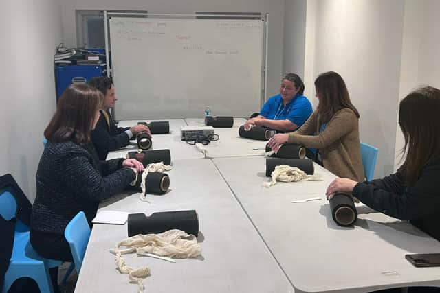 Claire Ward also took part in a short Stop the Bleed training session, part of ATTFE College’s essential #InThisTogether – Stop the Bleed campaign, which aims to equip the public across the East Midlands Combined County Authority (EMCCA) region with life-saving trauma intervention skills.
