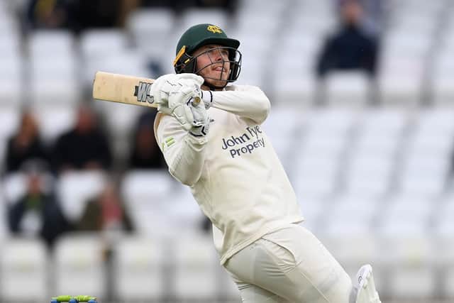 Ben Slater hit 42 for Notts before rain stopped play.