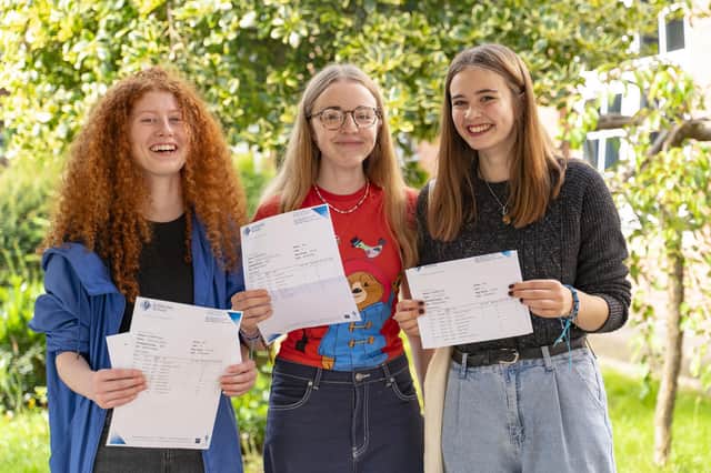 Friends Grace Broker, Libby Bales and Evie Ratcliffe received their results at the Kimberley School today.