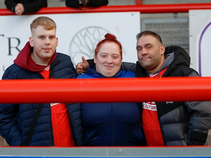 Mansfield Town fans at the 1-1 draw with Morecambe.