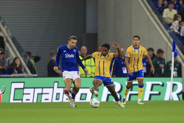Action during the Carabao Cup second round tie, Everton v Mansfield Town FC at the brand-new Hill Dickinson Stadium, 27 August 2025 Photo credit Chris & Jeanette Holloway / The Bigger Picture.media