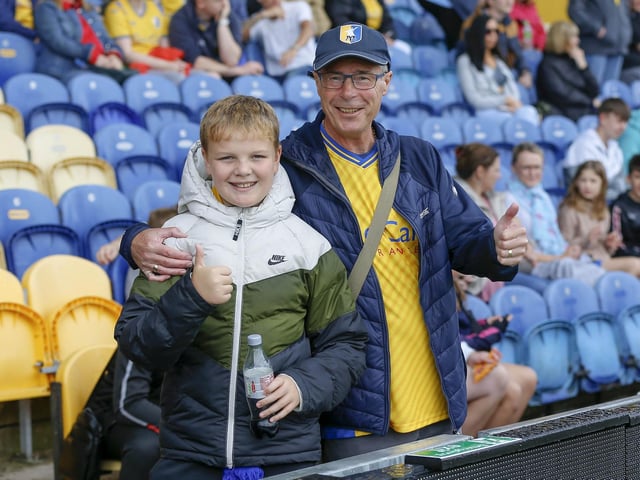Mansfield Town fans ahead of the win over Stockport County.