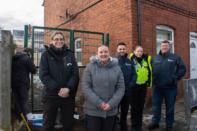 Coun Helen-Ann Smith, Coun Samantha Deakin, Antonio Taylor, ADC community protection manager, Louise Robinson, ADC community protection team leader and Wayne Bennett, ADC public safety and cohesion lead at Welbeck Street.