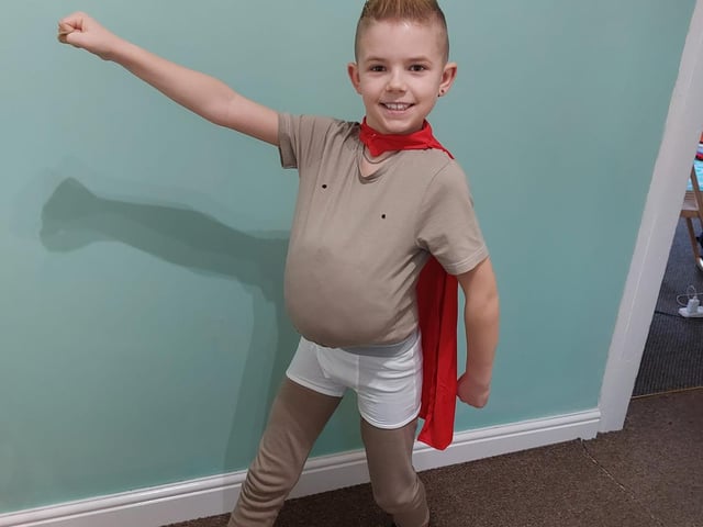Vinnie, aged nine from Rainworth, as Captain Underpants.